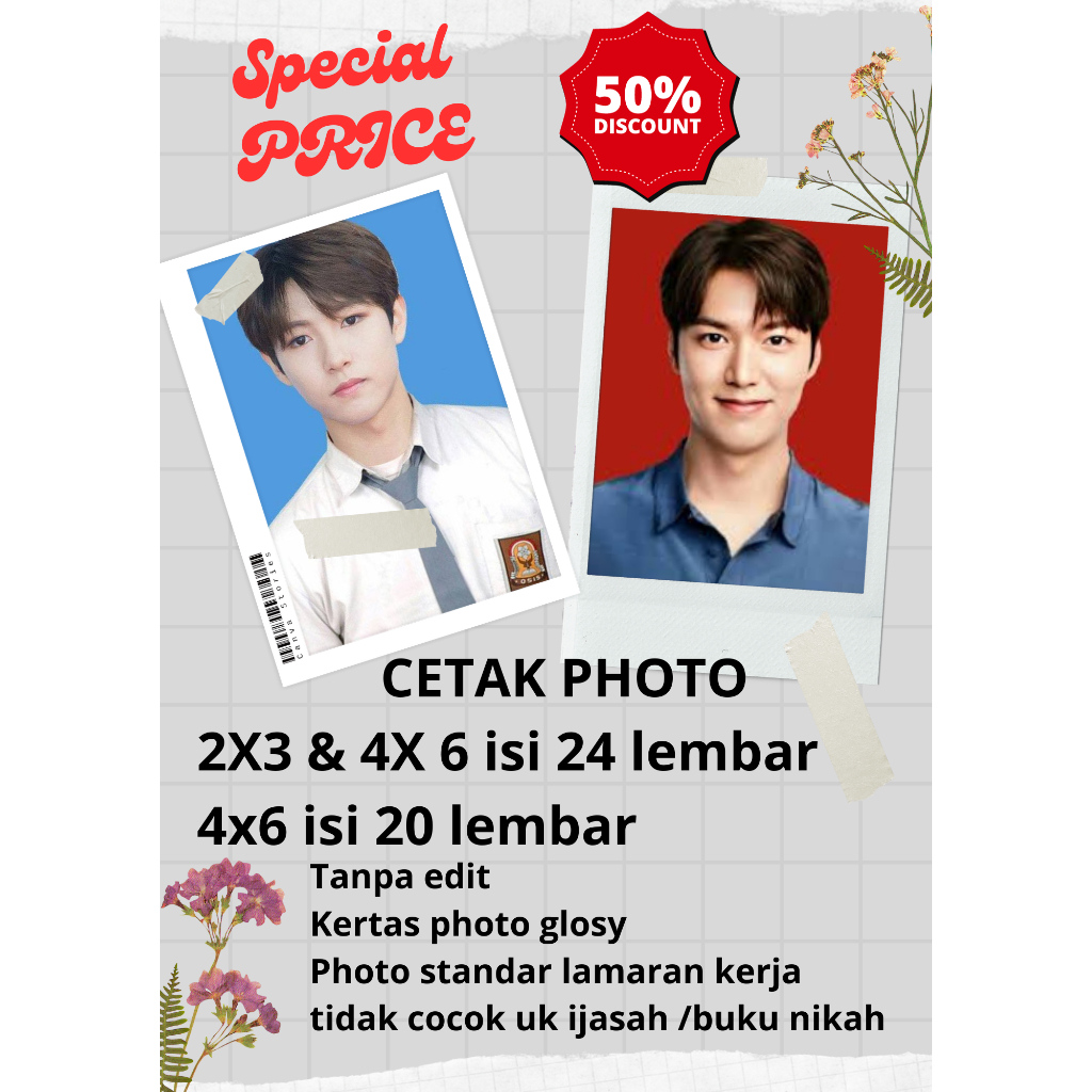 Jual Cetak Pas Photo Lamaran Kerja Tanpa Edit Harga Murah Shopee