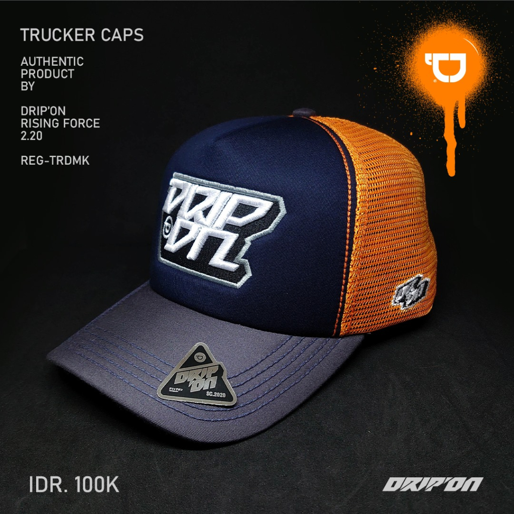 Jual Topi Pria DRIP ON Trucker Hat Jaring Dewasa Original Distro