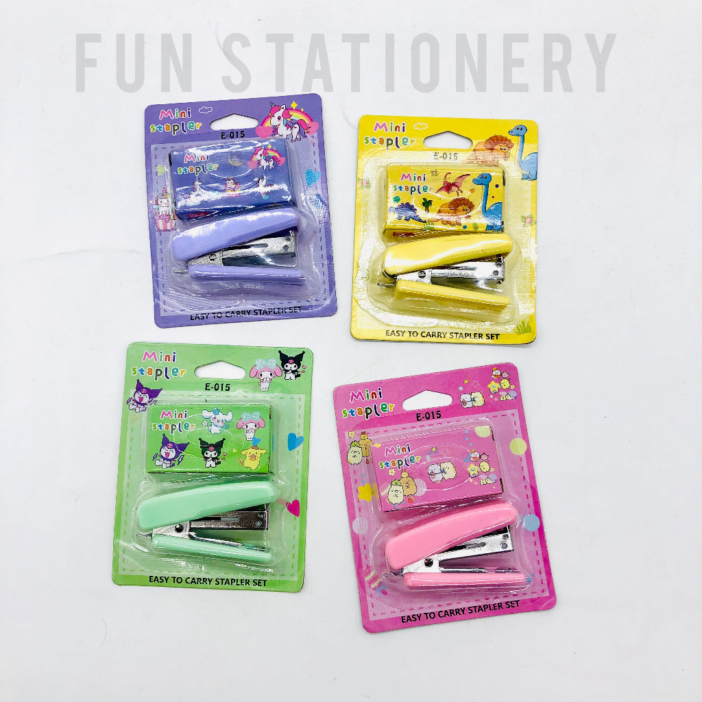 Jual STAPLER SET MINI E 015 STAPLES NO 10 JEPRETAN LUCU KUROMI