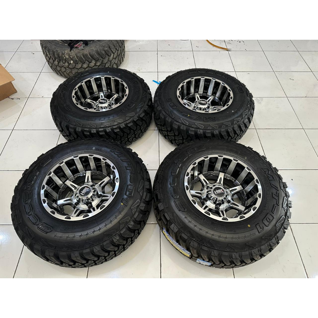 Jual PAKETAN VELG OFFROAD LEBAR 12 PLUS BAN LAPANGAN RING 15 Untuk