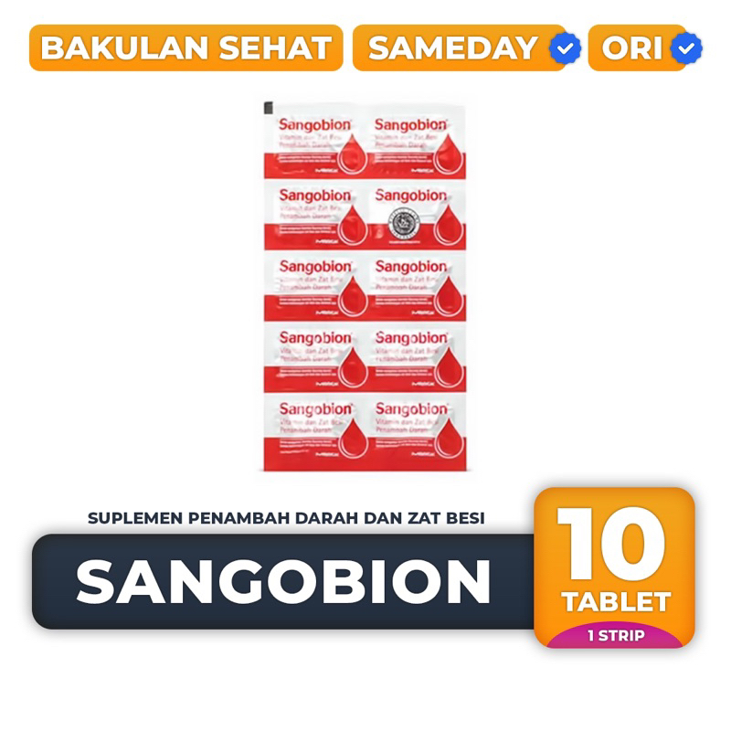 Jual Sangobion Strip New Formula 10 Kapsul Suplemen Penambah Darah