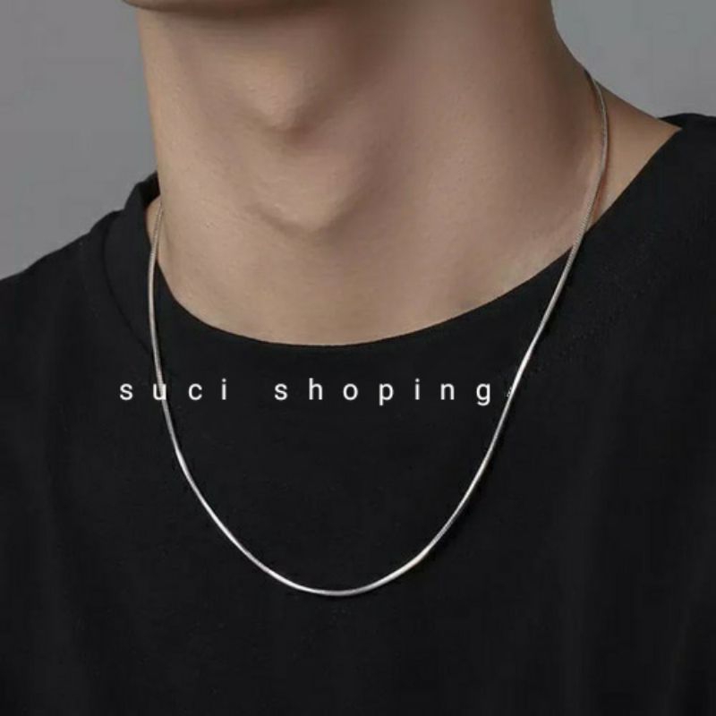 Jual Kalung Titanium Model Rantai Belut Simple Shopee Indonesia