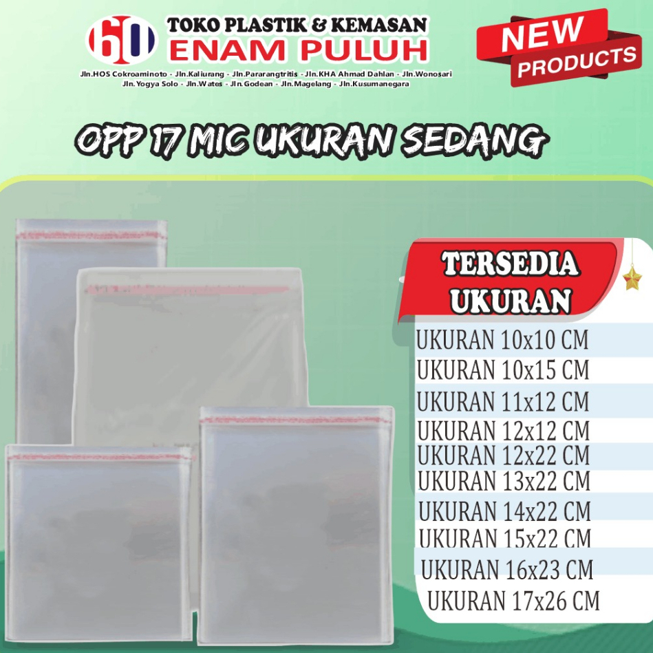 Jual Plastik Opp Lem Tebal 17mic Seal 100 Lembar Pcs Kaca 17 Micron