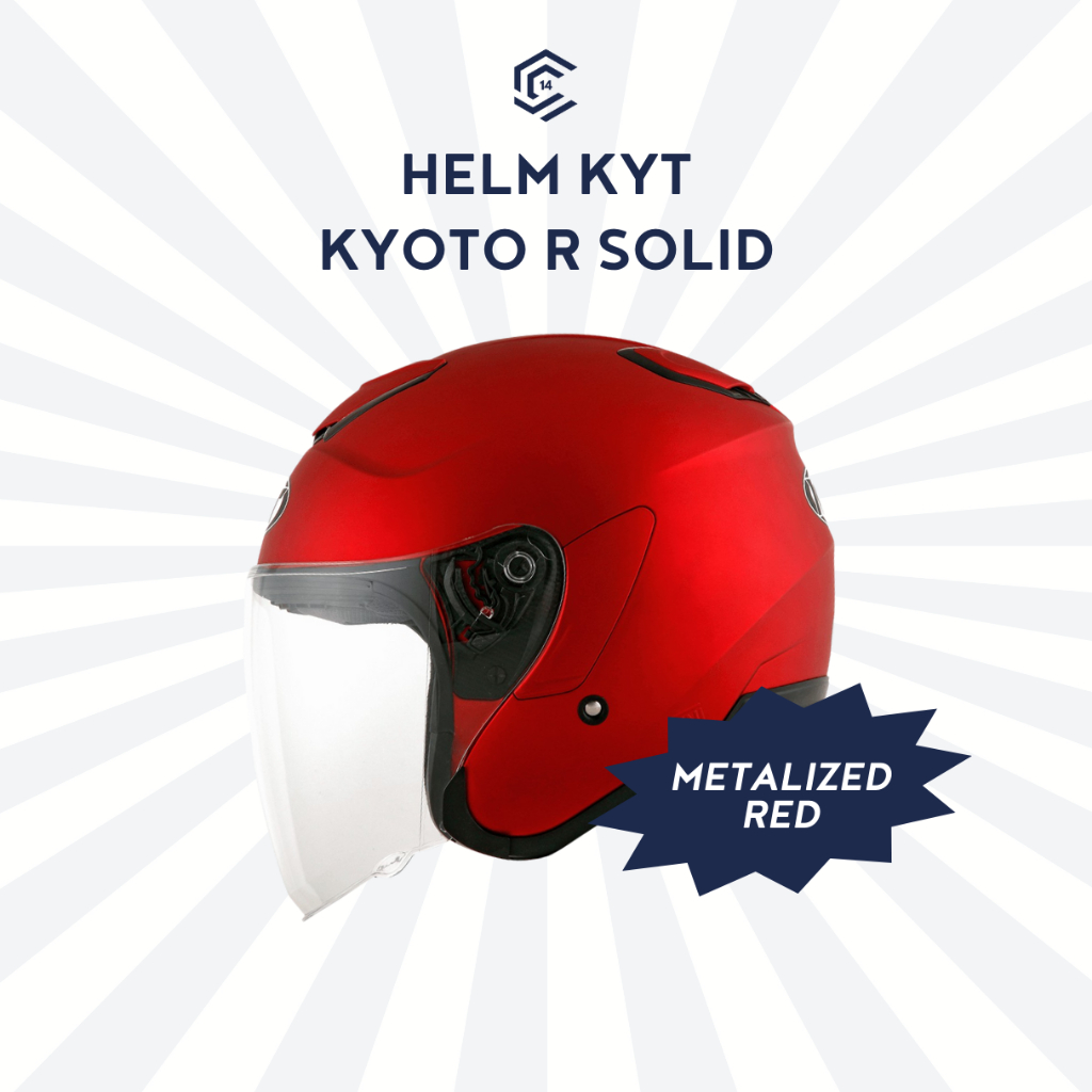 Jual Helm Kyt Kyoto R Solid Helm Half Face Metalized Red Shopee