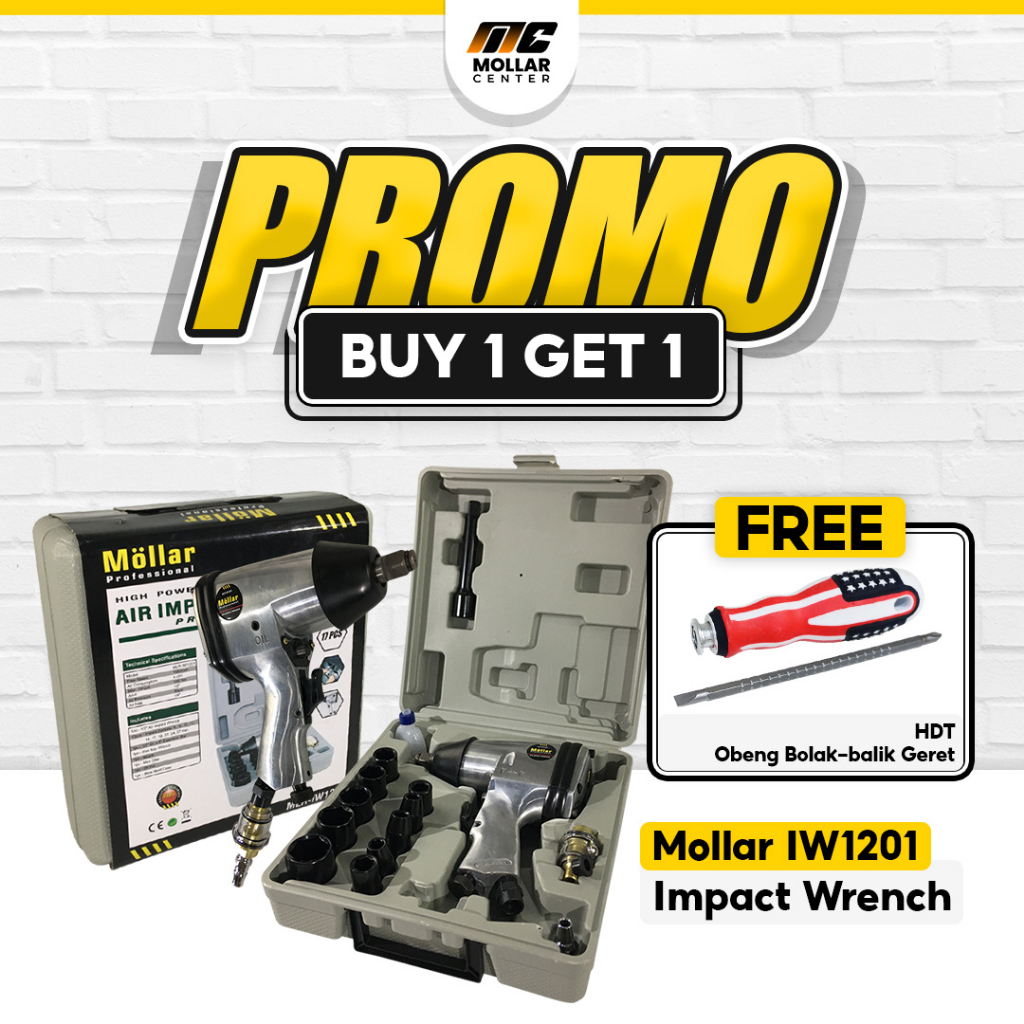 Jual MOLLAR Air Impact Wrench KIT 1 2 Inch Mesin Buka Baut Angin