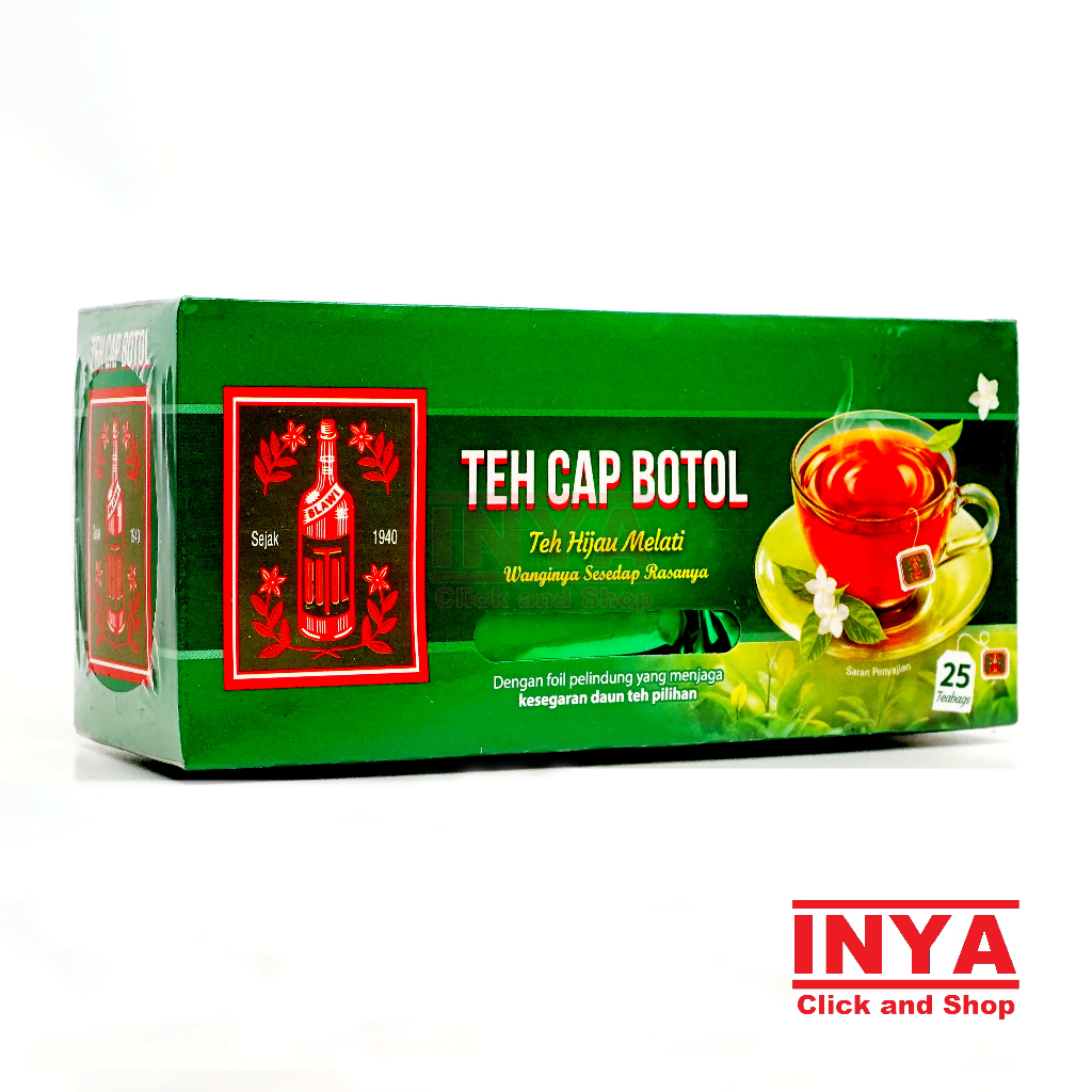 Jual Teh Cap Botol Teh Hijau Melati 25 TeaBags BOX Teh Celup Tea