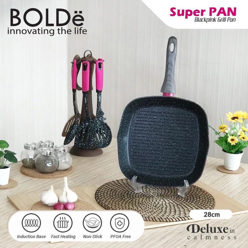 Jual Bolde Panci Pemanggang Super Grill Pan Granite Blackpink Cm