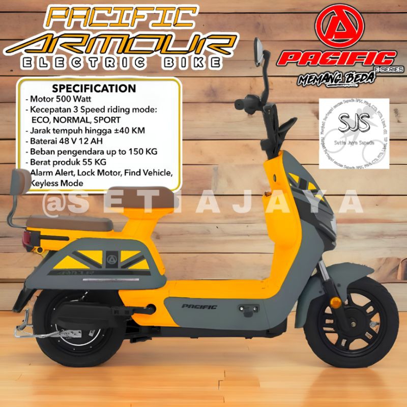 Jual Sepeda Listrik E Bike PACIFIC ARMOUR 48V 12Ah 500 Watt New Design