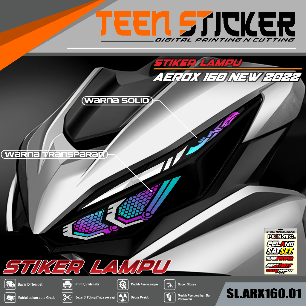 Jual Teen Sticker Variasi Lampu Alis Motor Aerox New Viral New