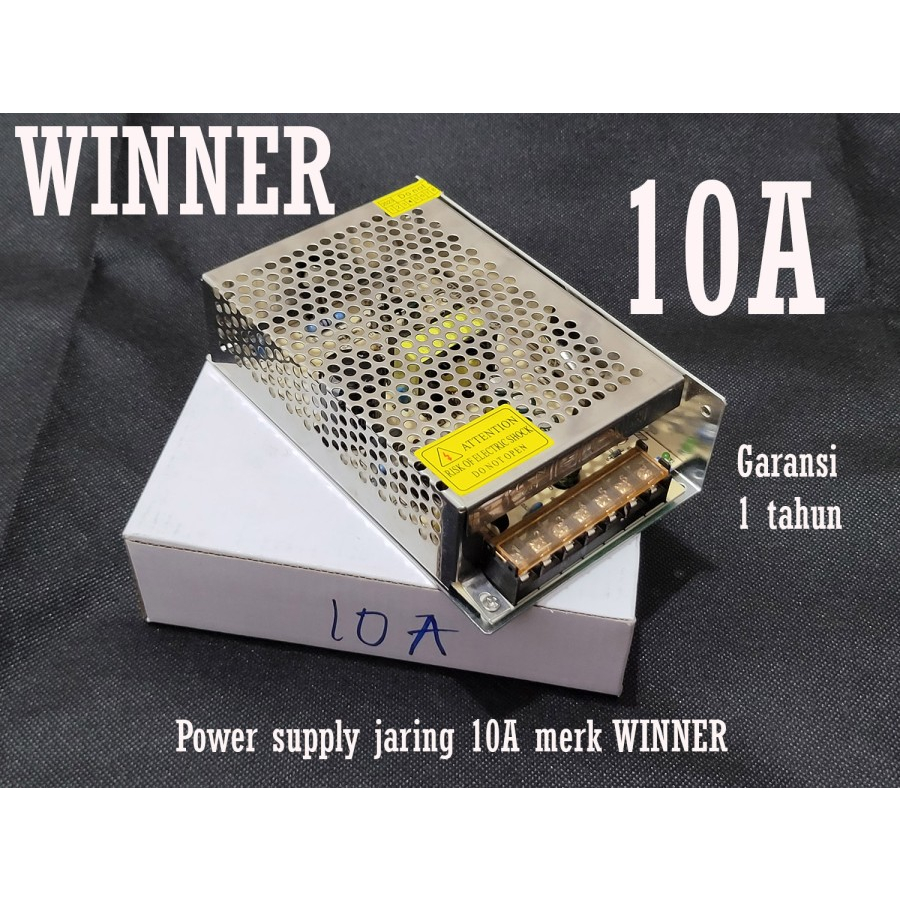 Jual Power Supply 10A Winner Adaptor Jaring Besi 12v 120 Watt Lampu