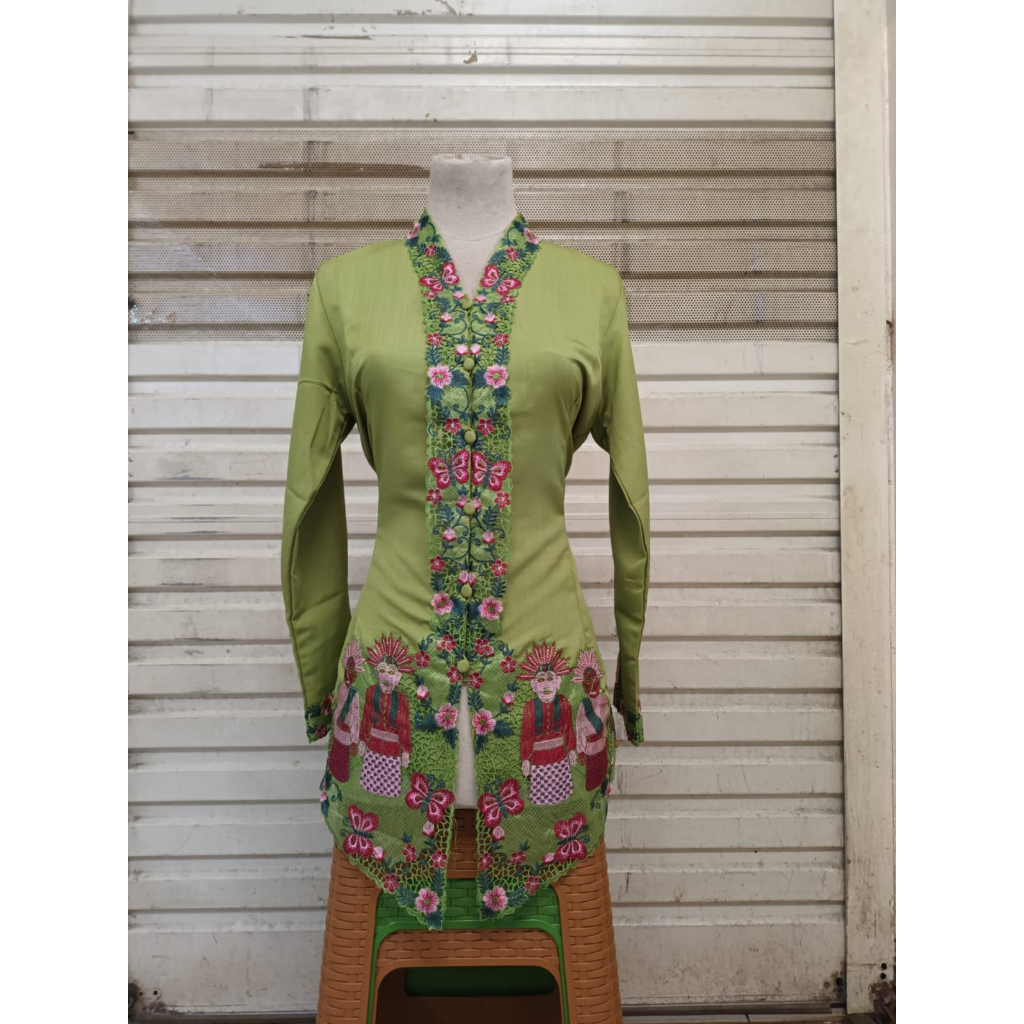 Jual Kebaya Encim Motif Ondel Ondel Encim Betawi Pakaian Tradisional