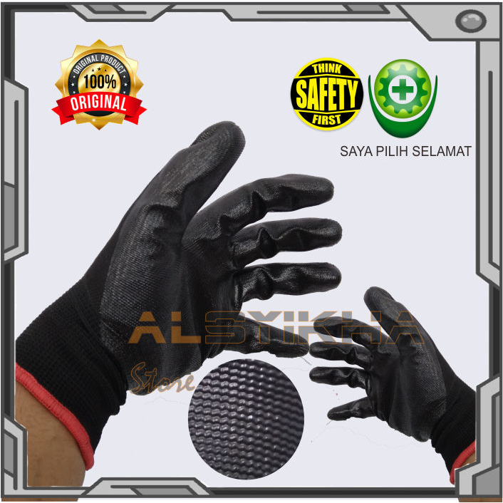 Jual Sarung Tangan Safety Sarung Tangan Palm Fit Mekanik Hitam Safety