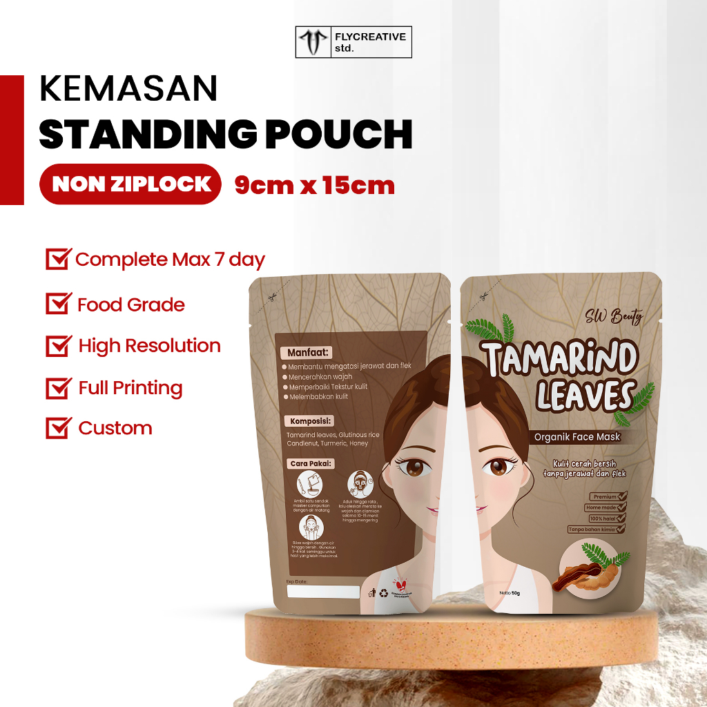 Jual Cetak Kemasan Standing Pouch Custom Full Printing Alumunium Foil