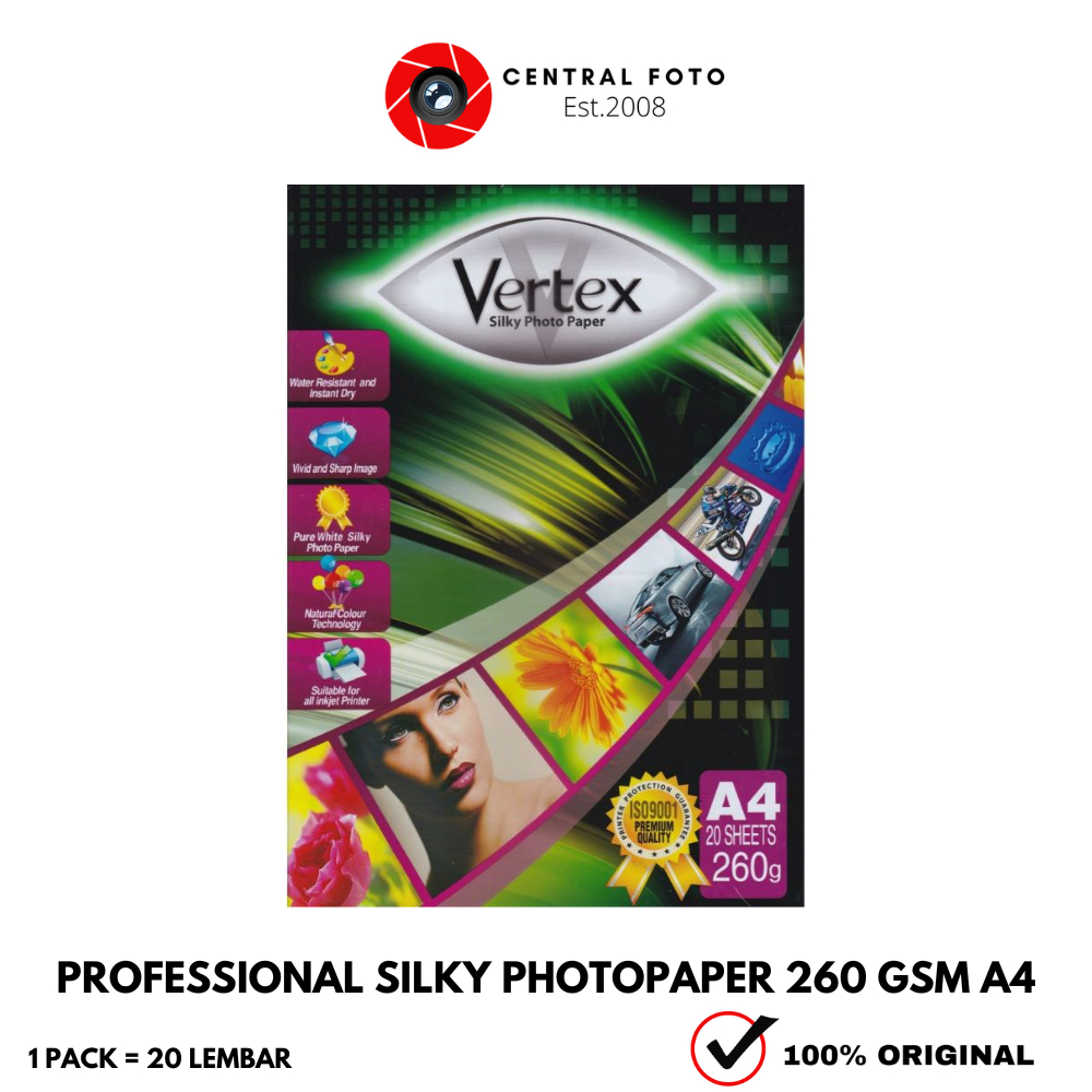 Jual Kertas Foto Paper Photo Vertex Silky 260 Gsm A4 Shopee Indonesia