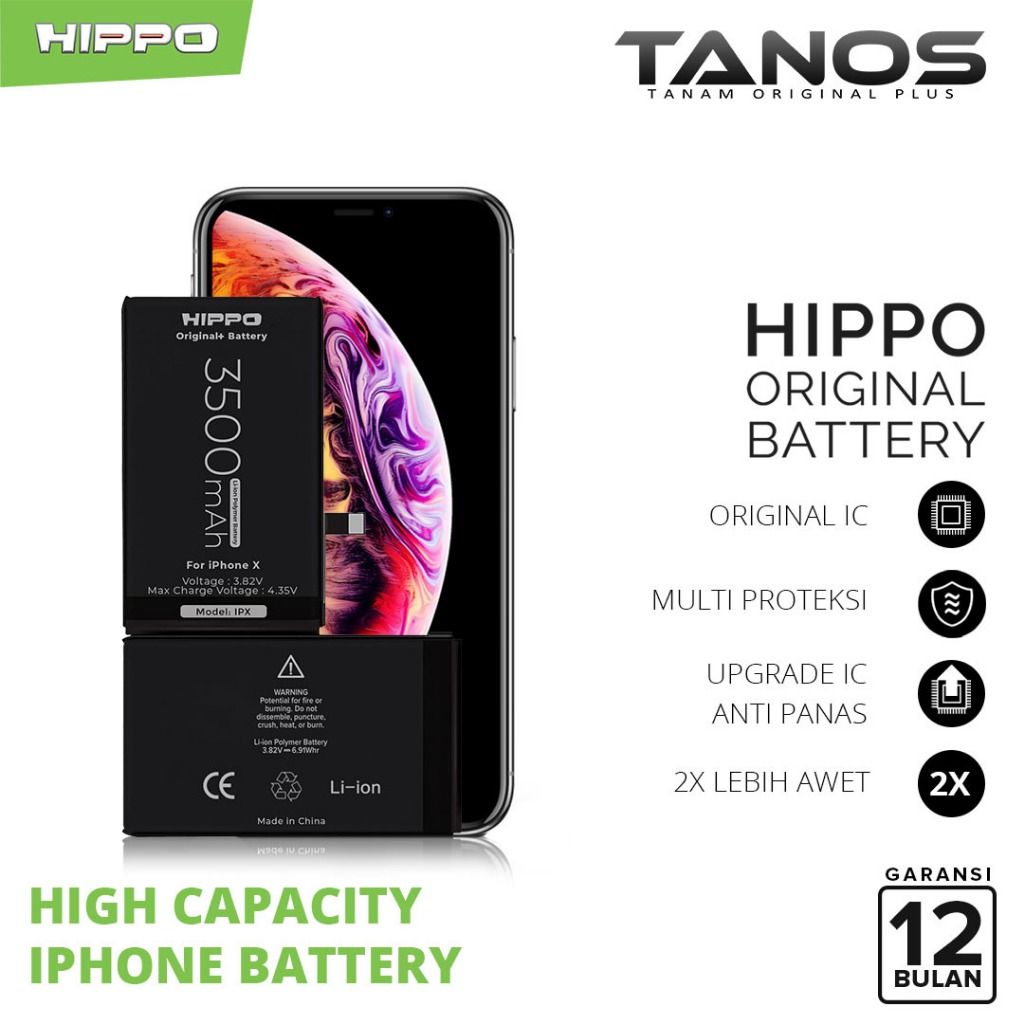 Jual Hippo Baterai IPhone Tanos Tanam Original Plus High Capacity