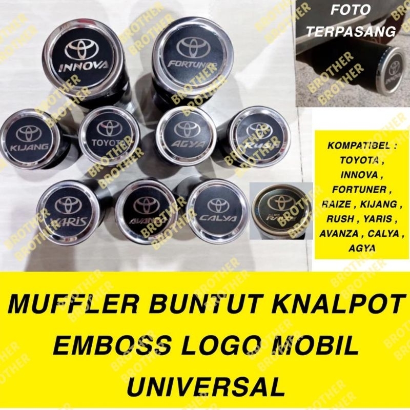 Jual Muffler Buntut Knalpot Emboss Logo Mobil Universal Toyota Innova