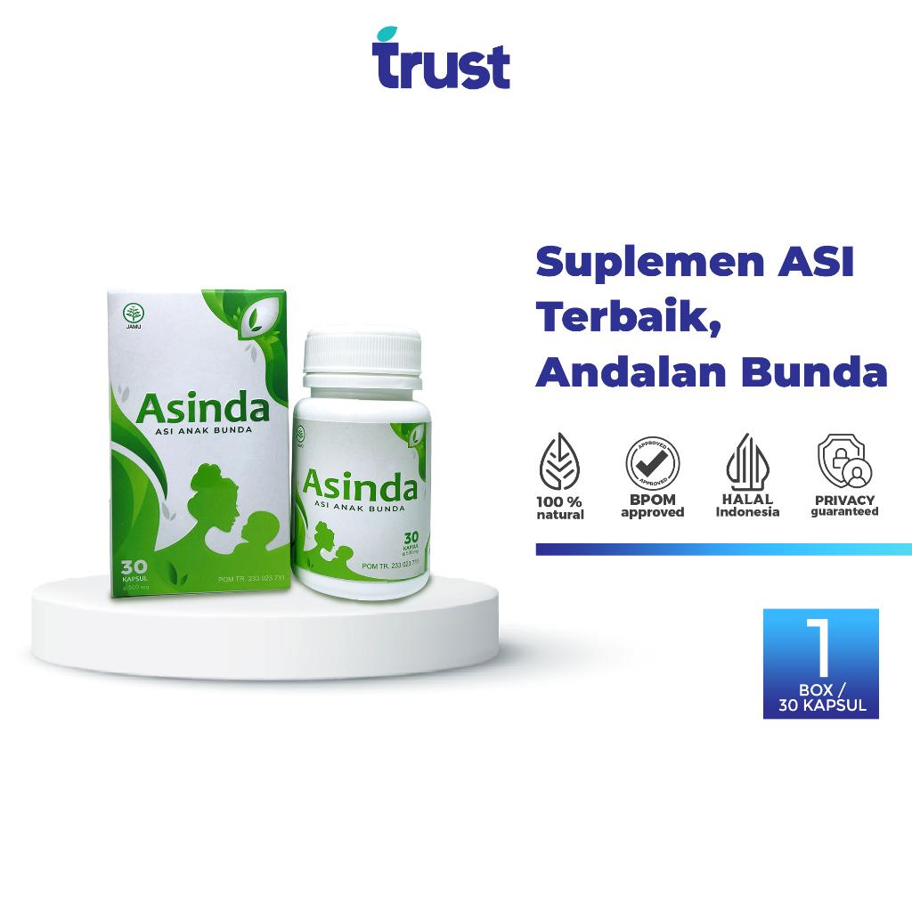 Jual Asinda 30 Kapsul Pelancar Asi Herbal Ekstrak Daun Katuk Dan