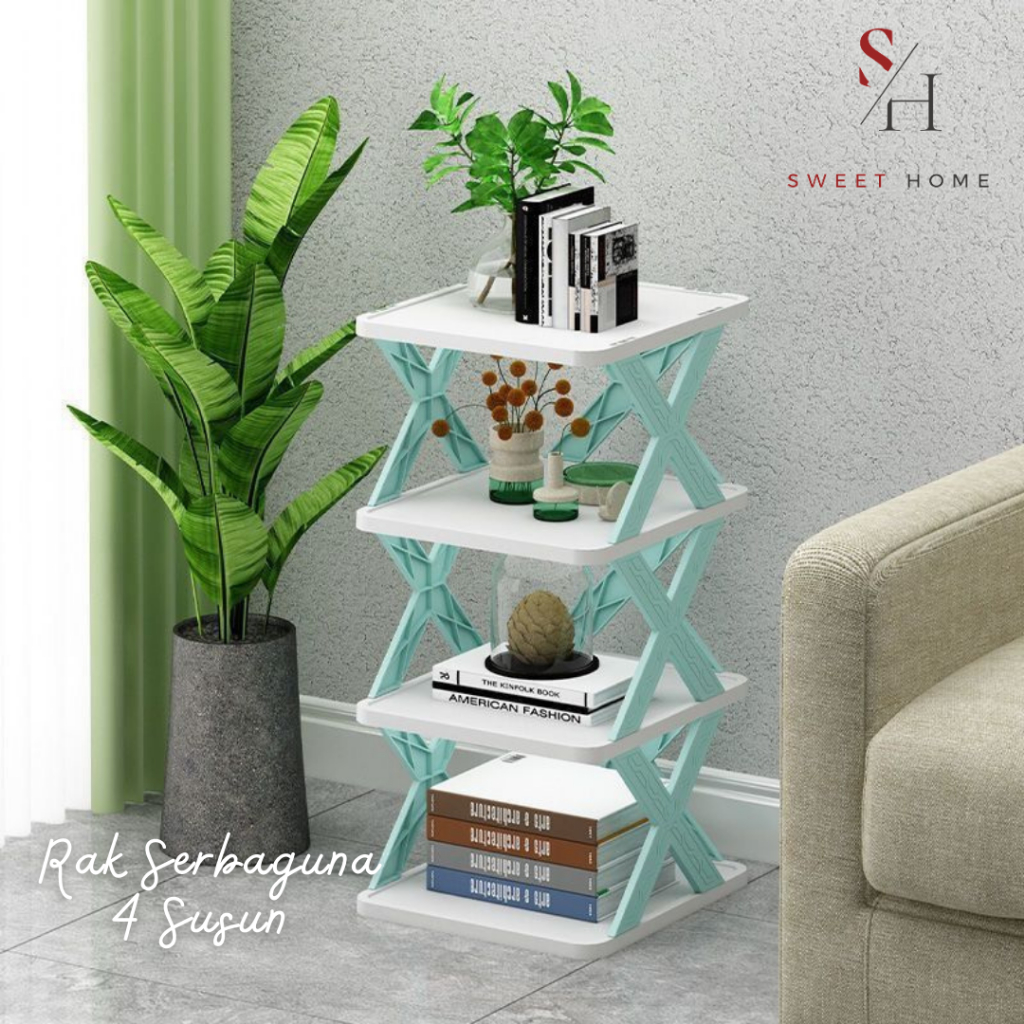 Jual SH Rak Sepatu 4 Susun Model X Tempat Sendal Tingkat Shoe Rack