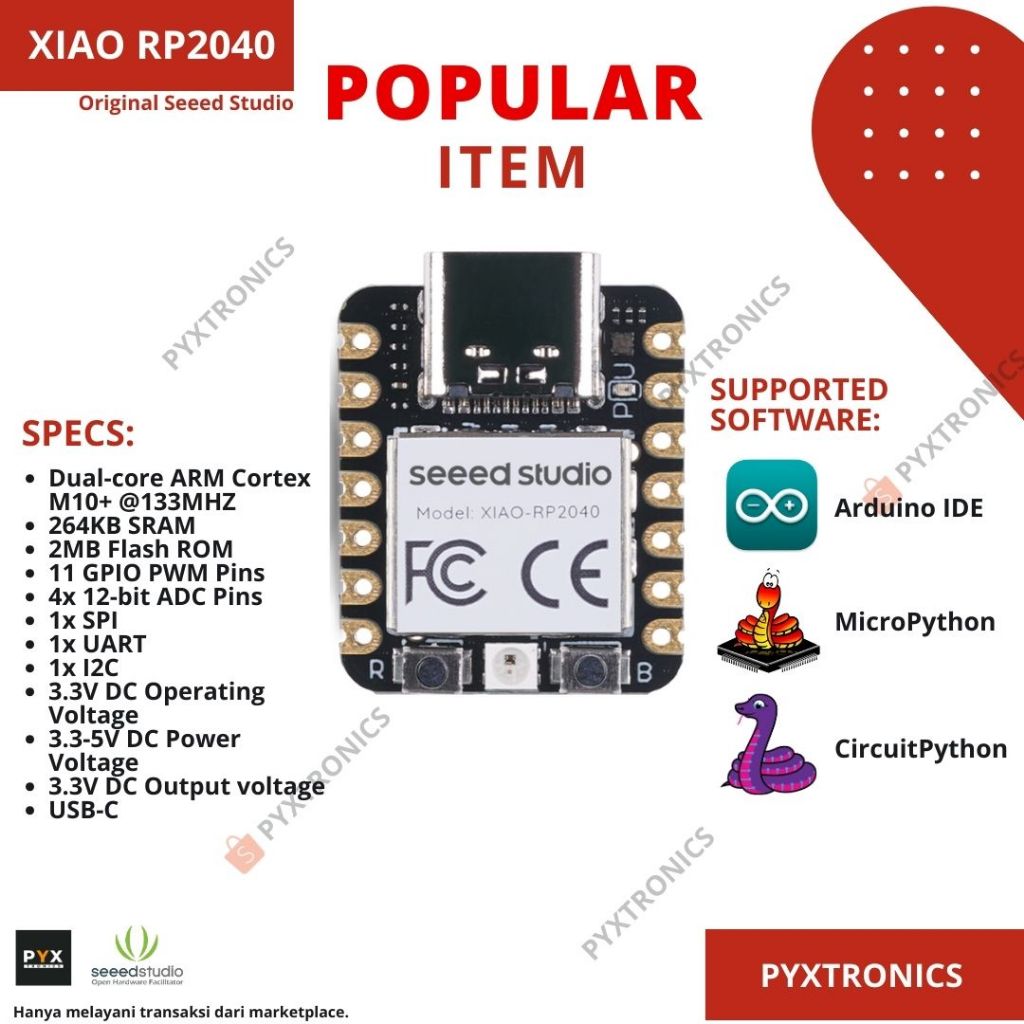 Jual Seeed Xiao Rp Tiny Mcu Raspberry Pi Pico Compatible Board Rp