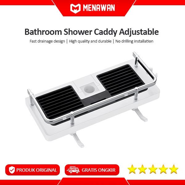 Jual Bathroom Shower Caddy Rak Gantung Tiang Shower Tempat Sabun Shower