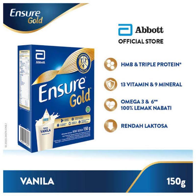 Jual Ensure Gold Susu Bubuk Nutrisi Dewasa Vanila 150 G Shopee Indonesia