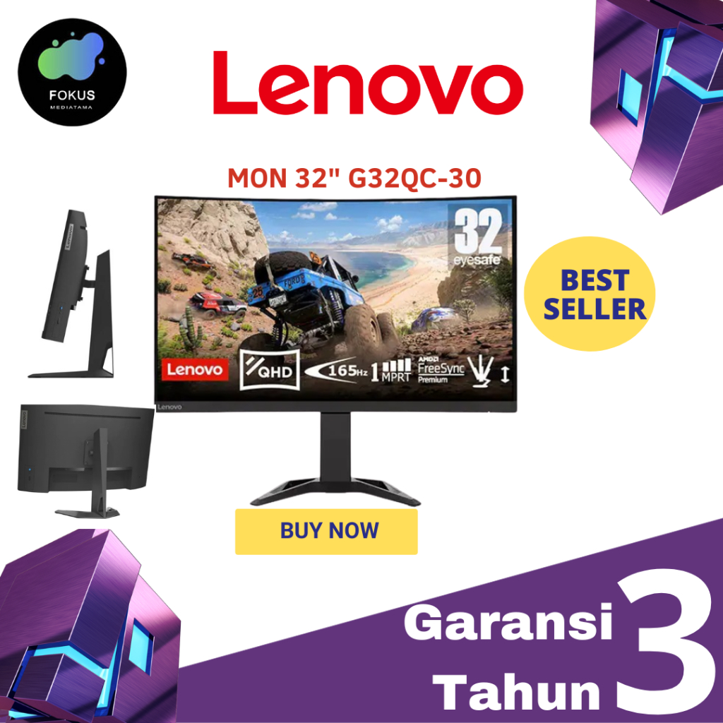 Jual Monitor Lenovo G32qc 30 32 VA QHD 2560 X 1440 165Hz HDMI DP