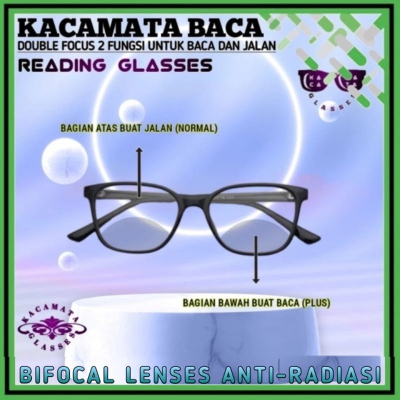 Jual Kacamata Baca Plus Double Focus Frame Kacamata Pria Wanita Jarak