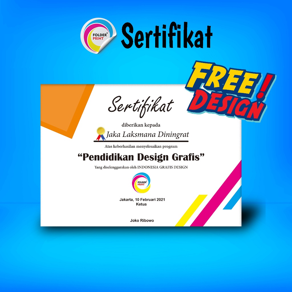 Jual Cetak Sertifikat Piagam Custom Murah Free Design Shopee Indonesia