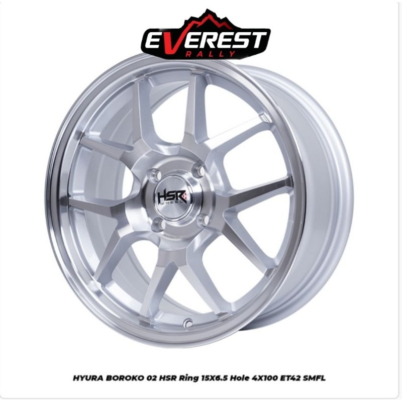 Jual VELG MOBIL HSR HYURA BOROKO 02 RING 15 LEBAR 6 5 HOLE 4X100 ET42