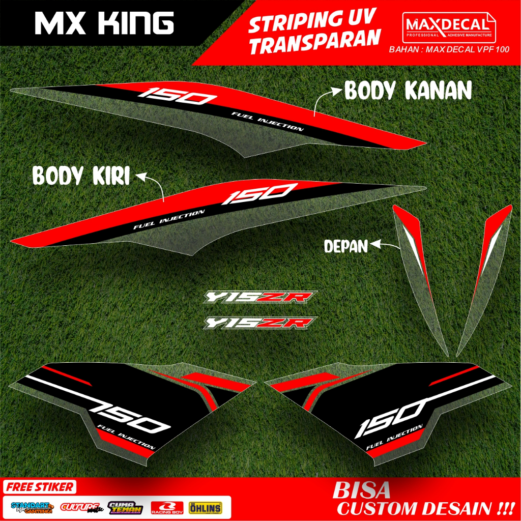 Jual Stiker Striping Transparan Facelift Lis Stiker Uv Mx King Y Zr