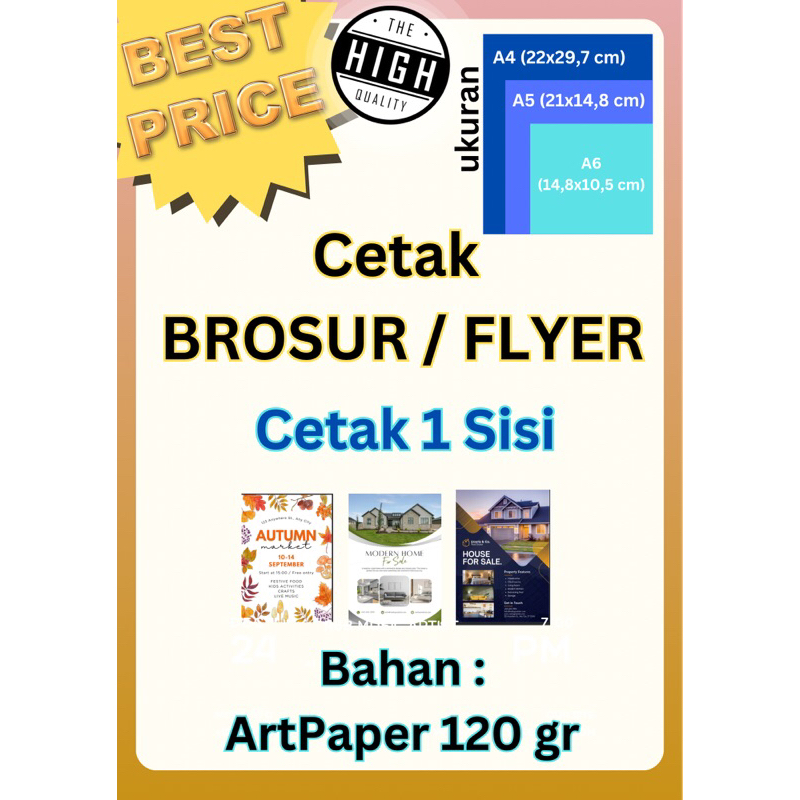 Jual Cetak Flyer Brosur Isi Lembar A Sisi Bahan Artpaper