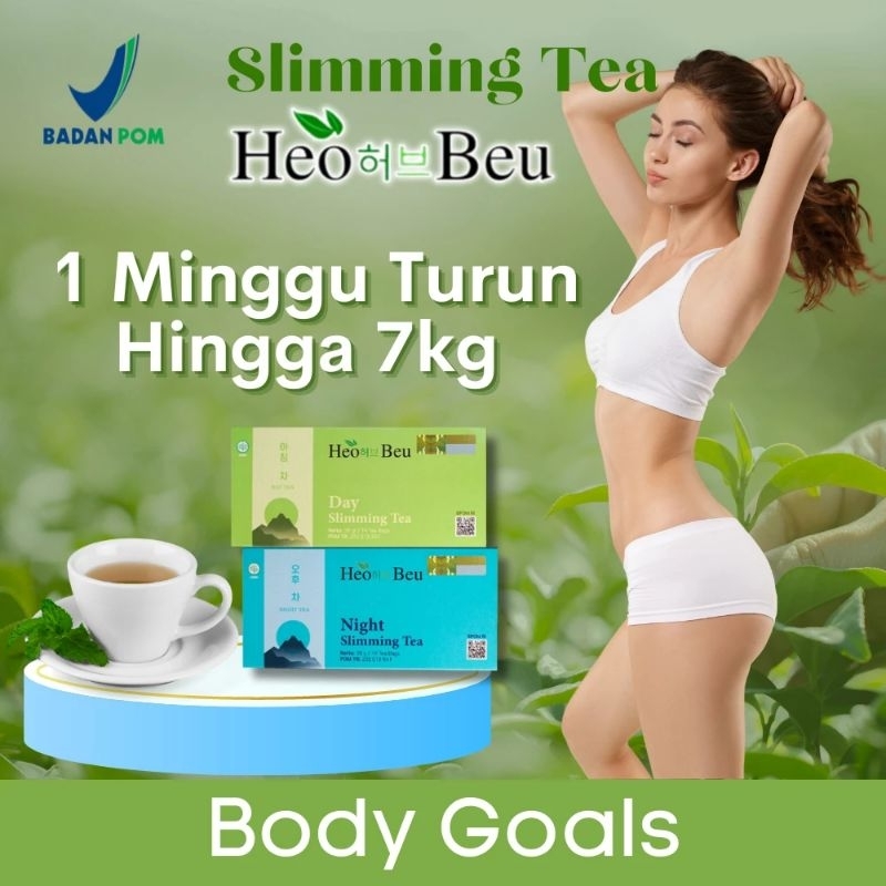 Jual Kemasan Baru Heo Beu Slimming Tea Satu Paket Siang Malam