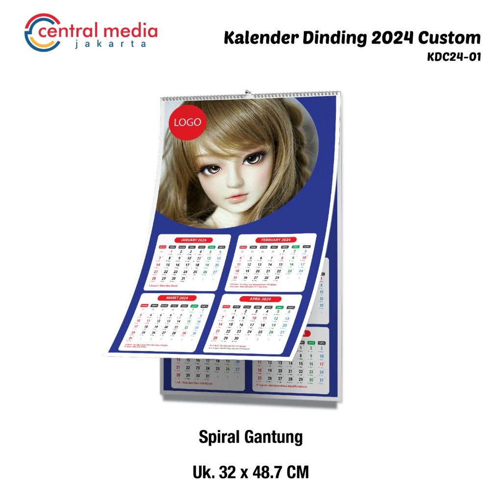 Jual Cetak Kalender Dinding 2024 Custom Spiral Gantung Shopee Indonesia