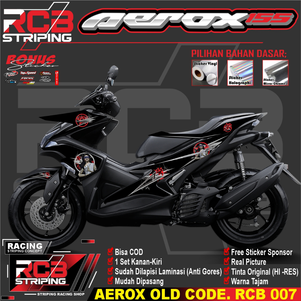 Jual Aerox Old Lama Medusa Stiker Striping Premium Motor Keren Lis