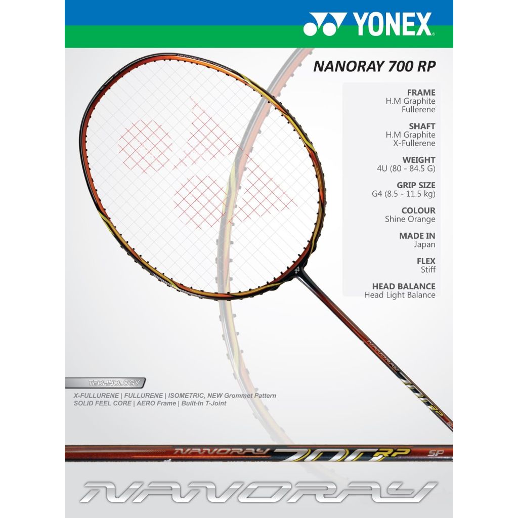 Jual Raket Yonex Nanoray 700 RP Original Japan Shopee Indonesia