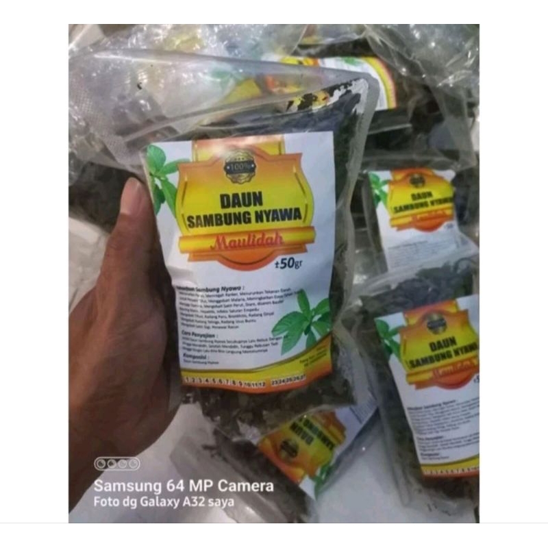 Jual TEH CURAH DAUN SAMBUNG NYAWA ISI 50 GRAM Shopee Indonesia