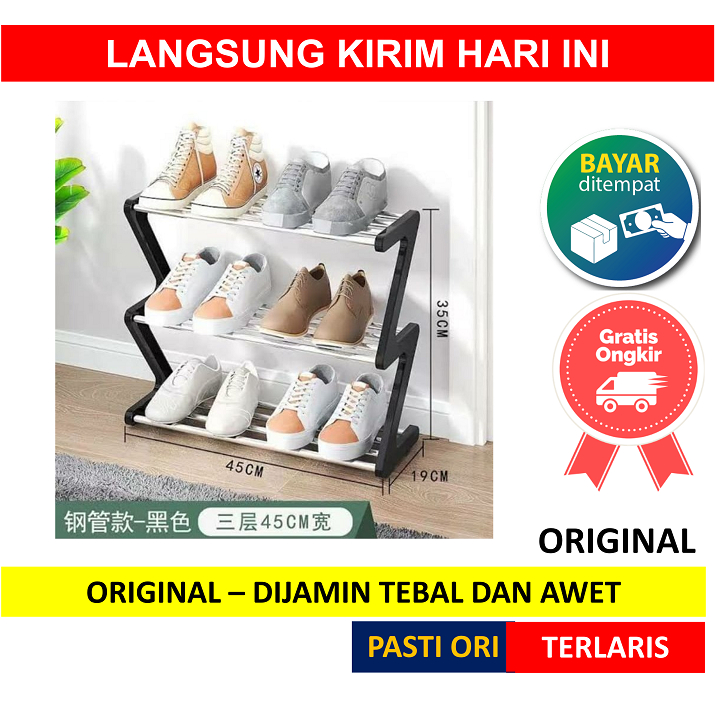 Jual ZIGZAG RAK SEPATU ZIG ZAG SHOE RACK VANSTAR SANDAL 3 SUSUN