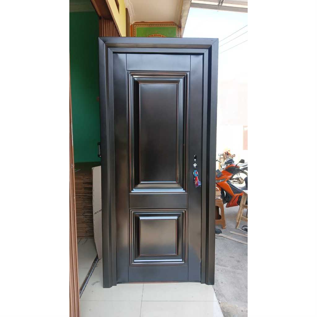 Jual Inovasi Kontruksi Luxury Single Pan Pintu Baja Single Lengkap