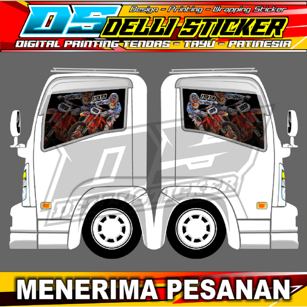 Jual Stiker Kaca Isuzu Giga Stiker Kaca Truk Stiker One Way Kaca