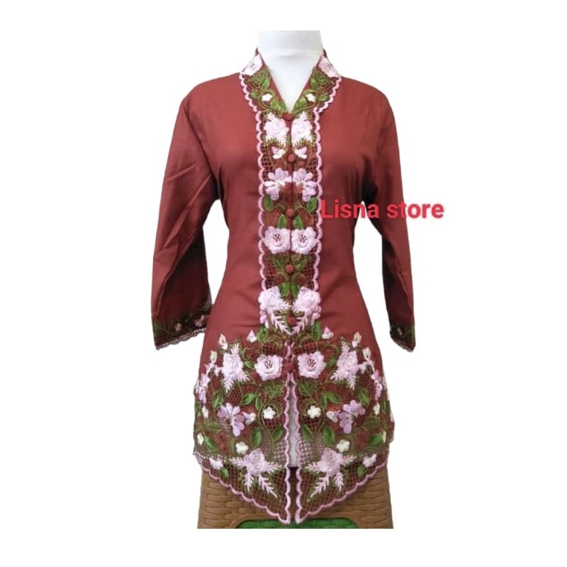 Jual Kebaya Encim Bordir Motip Bunga Kebaya Adat Kebaya Modern Shopee