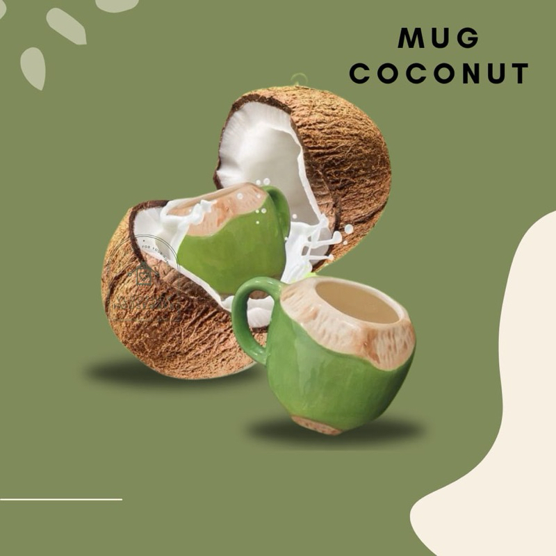 Jual Mug Bentuk Kelapa Coconut Lucu Unik Bagus Tebal Bisa Sebagai