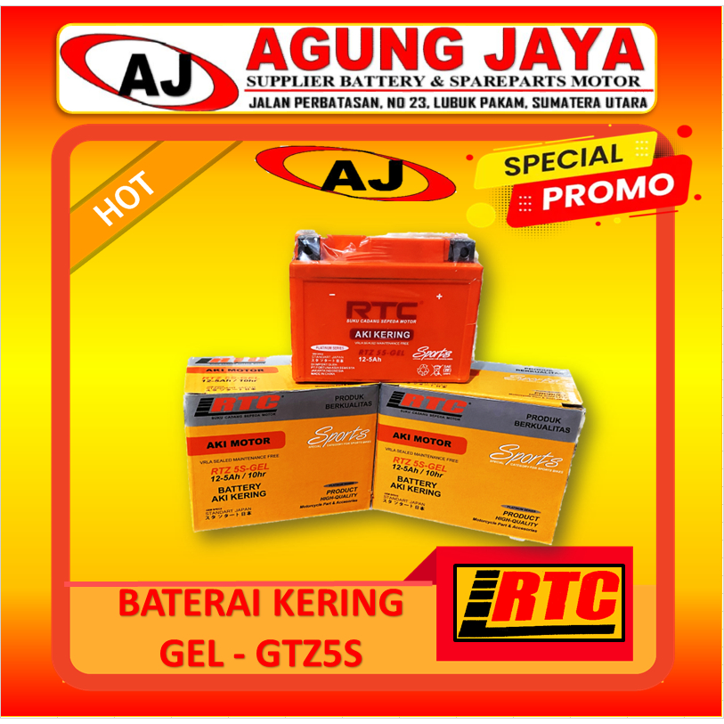 Jual BATERAI KERING GEL GTZ5S MEREK RTC Shopee Indonesia