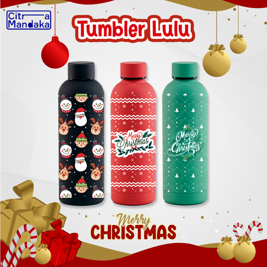 Jual Tumbler Natal Custom Lulu Cetak Uv Nama Logo Foto Souvenir