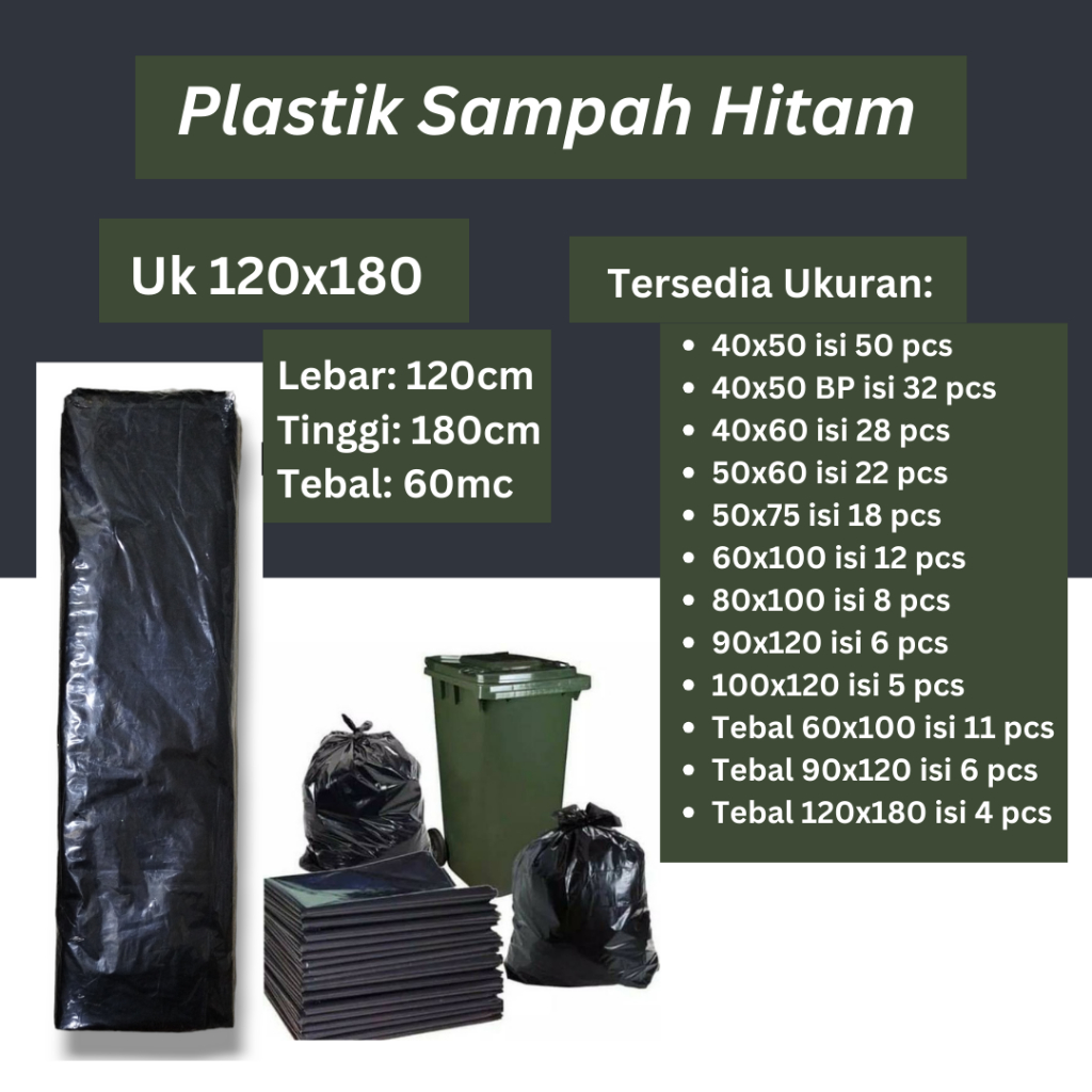 Jual Kantong Plastik Sampah Hitam Uk X Trash Bag Plastik Sampah