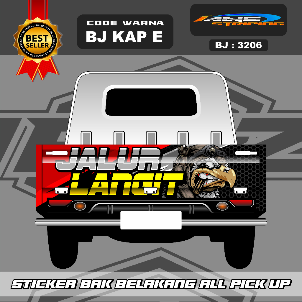 Jual Bj Decal Stiker Pik Up Tulisan Jalur Langit Stiker Decal