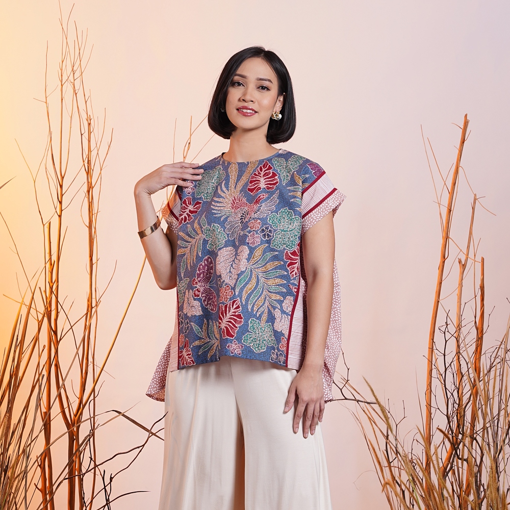 Jual NONA RARA Barry Encim T2487 Baju Batik Kasual Modern Shopee