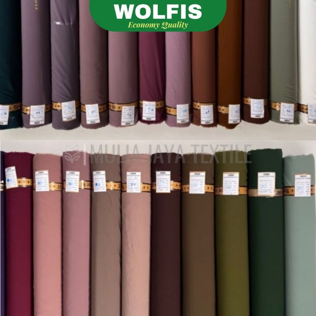 Jual Kain Wolfis Woolpeach Polos Berkualitas Premium Meteran Wp