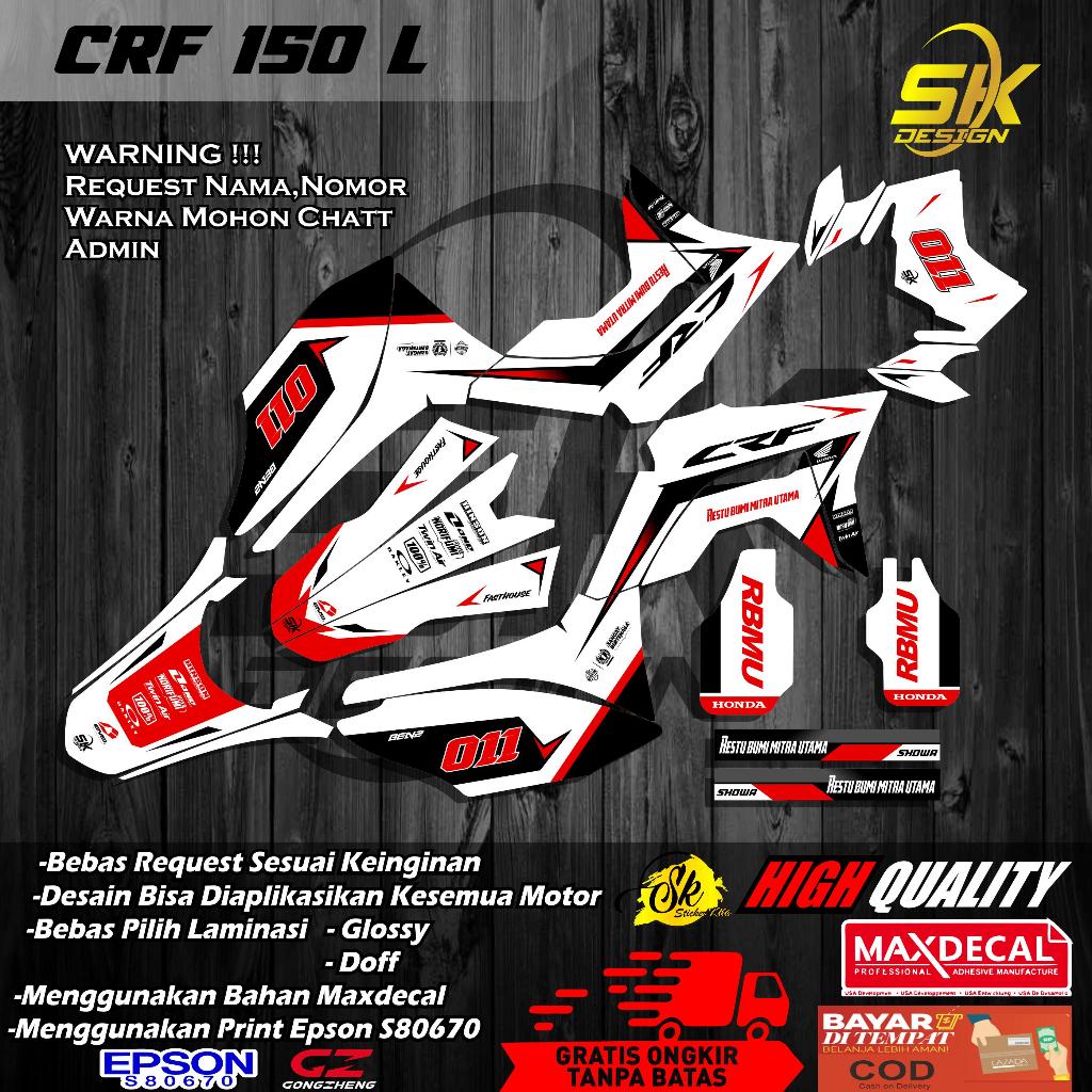 Jual Dc Decal Sticker Fullbody Motor Honda Crf L Desain List