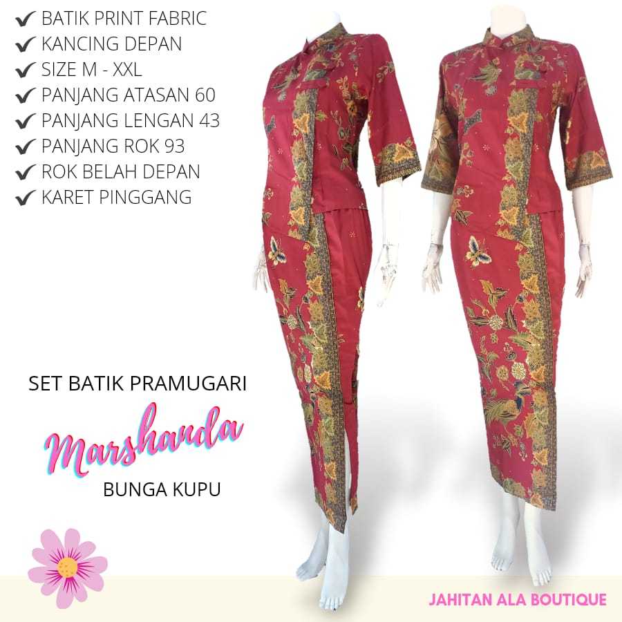 Jual Marshanda Bungakupu Seragam Batik Pramugari Wanita Terbaru