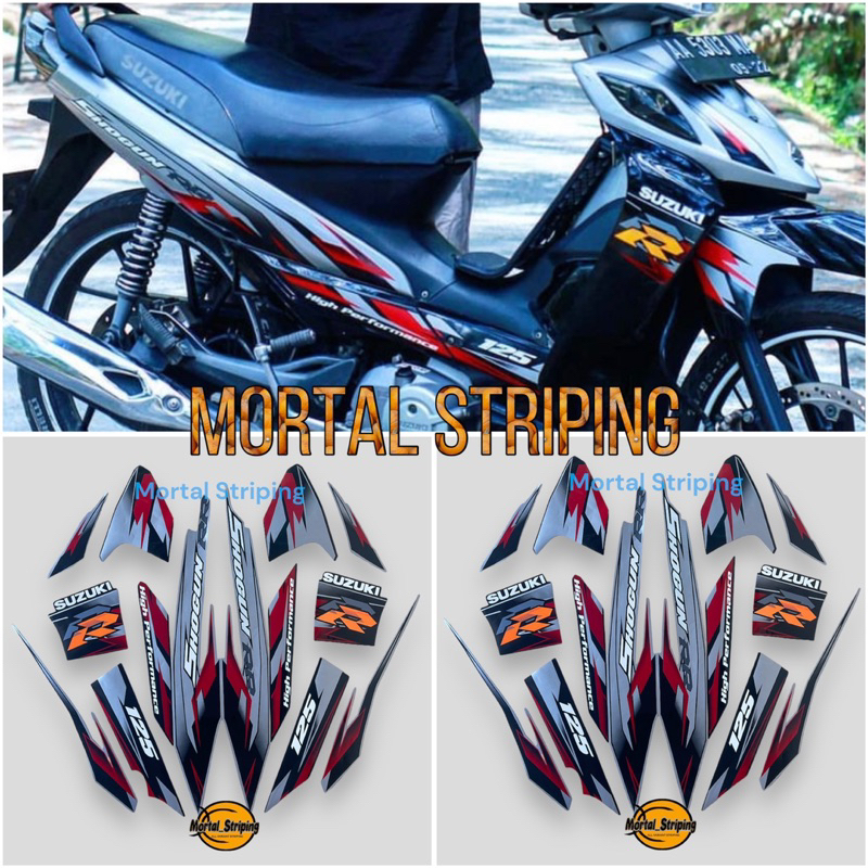 Jual STIKER STRIPING LIS BODY SHOGUN RR 125 TAHUN 2007 2008 SILVER